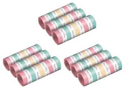 Produktbild von Amscan 9903734-3 - Luftschlangen Happy Birthday, 3 x 3 Packungen, pastellfarben, Partydeko, Geburtstag
