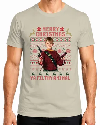 Productafbeelding van Merry Christmas Ya Filthy Animal, kersttrui voor heren, natuurmotief, maat 3XL