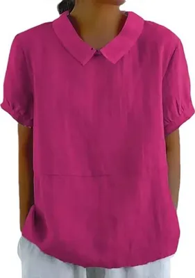 Produktbild von Damen Mit Print Sommer Bluse Lässiges Farbblock-/ lockere, Bequeme Kurzarm-Tops mit V-Ausschnitt