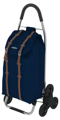 Image de Chariot de courses Colombo Dakar avec système de montée d'escaliers, bleu, 6 roues, 50 L
