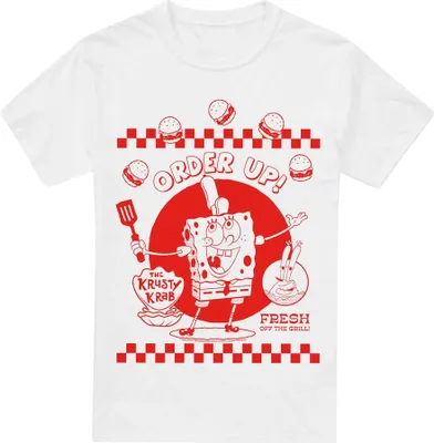 Obrázek produktu pro SpongeBob SquarePants - "Order Up!" tričko pro muže TV6426 (M) (Bílá)