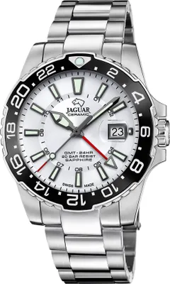 Obrázek produktu pro Jaguar J1011/1 CERAMIC GMT pánské hodinky z nerezové oceli s datem stříbrné