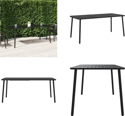 Produktbild von vidaXL Gartentisch Anthrazit 165x80x71 cm Stahl - Gartentisch - Gartentische - Außentisch - Terrassentisch