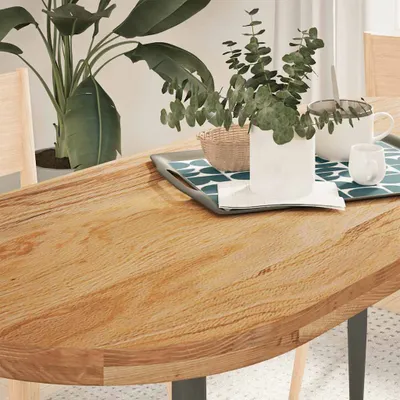 Zdjęcie produktu dla Maison Exclusive - Blat stołu, jasnobrązowy, 140x60x4 cm, solidne drewno dębowe, kształt owalny