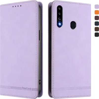 Obrázek produktu pro Pouzdro pro Samsung Galaxy A20S, retroPolyuretankožené flip pouzdro s stojánkem a přihrádkami na karty Fialový