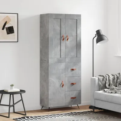 Obrázok produktu pre vidaXL Highboard concrete grey 69,5x34x180 cm odvodený drevený výrobok