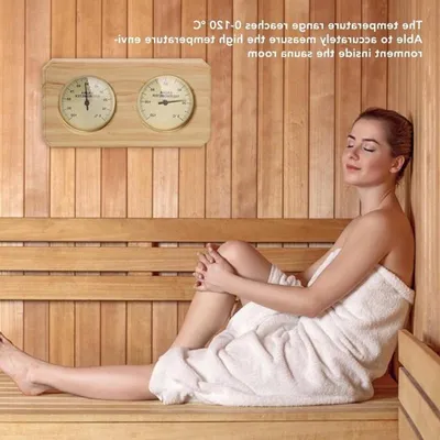 Holz-Saunathermometer und Hygrometer für präzise Temperaturmessung in der Sauna und Wellnessbereich