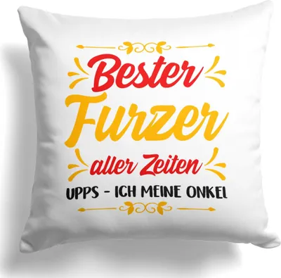 Produktbild von 22Feels Bester Onkel Geschenk Geburtstag Weihnachten Deko Kissen Männer Dekoration Herrentag von Nichte Neffe Wohnaccessoire Wohnzimmer Schlafzimmer Couch