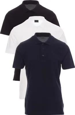 Produktbild von Mivaro Herren 3er Pack Poloshirts Schwarz / Weiß / Dunkelblau - aus 100% Baumwolle - kurzarm Polo mit Kragen & 3-Knopf-Leiste, Regular Fit, Piqué Stoff, Atmungsaktiv, große Größen XS bis 5XL