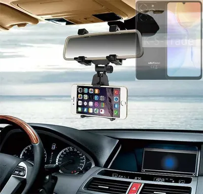 Produktbild von K-S-Trade Smartphone Halterung kompatibel mit Ulefone Note 20 Pro Rückspiegel Halterung schwarz Auto Halterung KFZ Halter