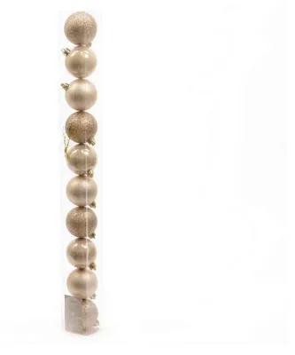 Immagine prodotto di Decoris Box 10 Palline di Natale Infrangibili Perla 6 cm - Finitura Lucida, Opaca e Glitterata
