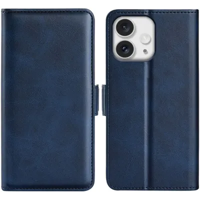 Produktbild von Mobigear Slim Magnet iPhone 16 Pro Hülle Klapphülle Geldbörse - Dunkelblau