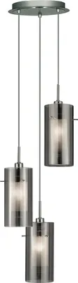 Obrázok produktu pre Moderný luster Duo 2 oceľový chrómový sklenený strieborný 3 svetlá E14