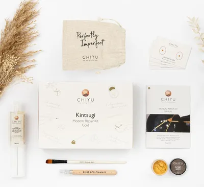 Produktbild von Kintsugi Reparatur Set: Modern Repair Kit - Gold - Goldkleber - Lebensmittelecht - Spülmaschinenfest