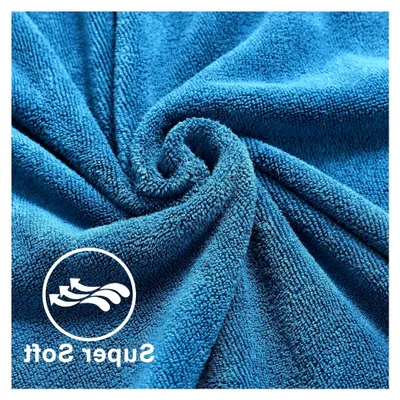 Produktbild von Badetuch groß XXL Größe 100 x 200 cm Badetücher Saunatuch Mikrofaser Baumwolle, Weich, saugfähige (Taubenblau)