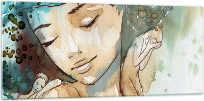 Produktbild von Bilder auf glas - Frau modern - 120x50cm - Glasbilder - Wandbilder - Bilder - Kunstdruck - zum Aufhängen bereit - Wanddekoration aus Glas - Glas Bilder - Wandbild auf Glas - Einteilig - GAB120x50-3580
