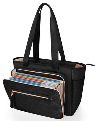 Productafbeelding van Damestas voor werk, 15,6 inch laptophoes met organizer voor documenten, nylon, zwart