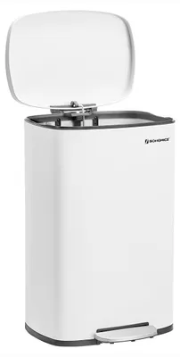 Image de Poubelle de 50 litres – poubelle – en acier – couvercle à fermeture douce – bac intérieur amovible – 42,4 x 32 x 65 cm