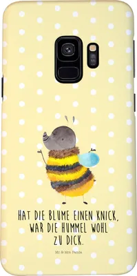 Produktbild von Mr. & Mrs. Panda Samsung Galaxy S9 Handyhülle Hummel flauschig - Gelb Pastell - Geschenk, Handy Case, Cover, Biene, Schutzhülle, Blume, Lustige Sprüche, Natur, Hülle