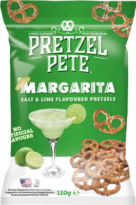 Produktbild von Pretzel Pete Margarita Salt & Lime 110 g - knusprige Brezeln mit Salz & Limette