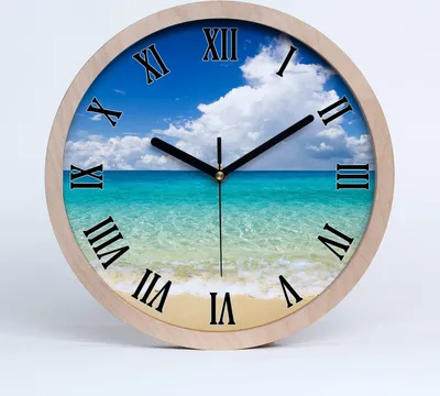 Produktbild von Holzuhr 30fi cm wanduhr - schwarze Spitzen - Paradies-Strand