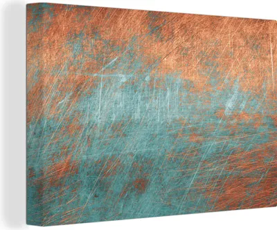 Obrázok produktu pre OneMillionCanvasses® - Obrazy na plátne - 150x100 cm, Kov - Hrdza - Bronz - Modrá - Abstraktné - Štruktúra, Nástenné umenie Tlač Dekorácie na stenu - Fotografia na plátne - Obraz na plátne