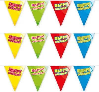 Produktbild von Folat 65497, Fahnenbanner, Mehrfarbig, Geburtstag, 3000 mm, 12 Stück(e)