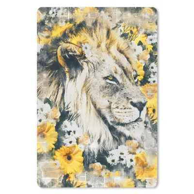 Produktbild von MuchoWow® Mauspad Mousepad Löwe - Zeitung - Blumen 18x27 cm - Mousepads - Maus Mat - Pad - Mausunterlage
