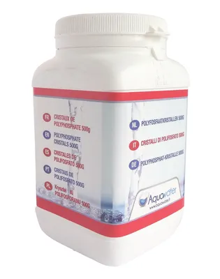 Produktbild von AQUAWATER 105014 – Polyphosphat-Nachfüllpackung gegen Kalkablagerungen – 500 g