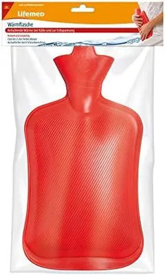 Productafbeelding van Warmwaterkruik 2 liter | 32,5 cm x 20,3 cm rood | met schroefsluiting (1 stuk)