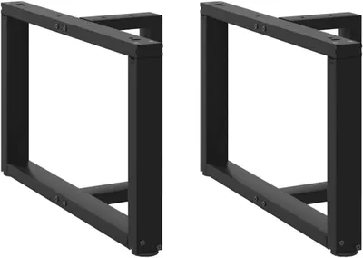 Produktbild von Couchtischbeine in T-Form, 2 Stück, Tischgestell, Schwarz, 70x25x(42-43) cm, Stahl