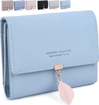 Produktbild von Damen Geldbeutel, Quaste Kunstleder Portemonnaie Kleine Brieftasche Geldbörse Für Frauen Hellblau