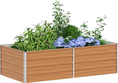 Produktbild von Eleganter Möbel Hochbeet Hellbraun 160 x 80 x 45cm Verzinkter Stahl - Beete CJG173417 - Beete