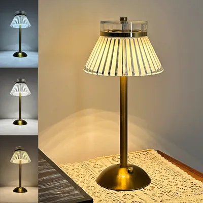 Produktbild von Nachttischlampe, 3 Lichtfarben, Touch Dimmbar Metall Tischlampe, mit USB-Ladefunktion, für Schlafzimmer, Kinderzimmer