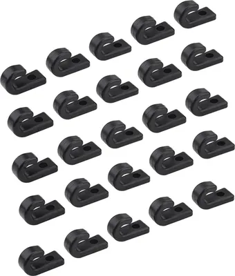 Zdjęcie produktu dla 25szt J Hooks Czarne nylonowe haki mocujące do kajaków Bungee Cord Kajaki Łodzie Akcesoria