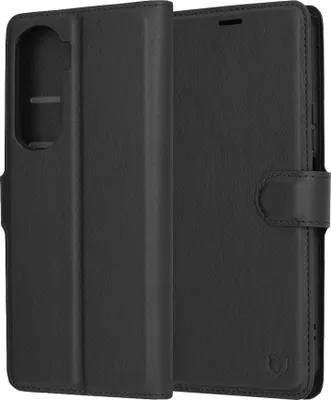 Image de Techsuit Cuir Folio Book Wallet Etui à rabat pour HONOR 90 Lite - Noir
