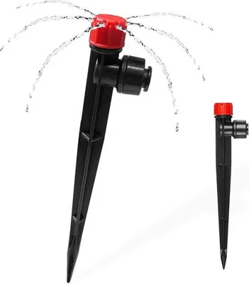 Immagine prodotto di Gocciolatore regolabile - 8 fori di scarico - 13 cm - per tubo da 4 mm - 30 pezzi - raccordo rapido per l'irrigazione del giardino - per aiuole.