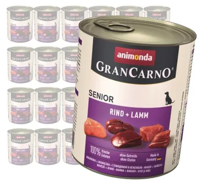 Zdjęcie produktu dla Animonda GranCarno Senior 24x800g Mokra Karma Dla Psa z Wołowiną i Jagnięciną
