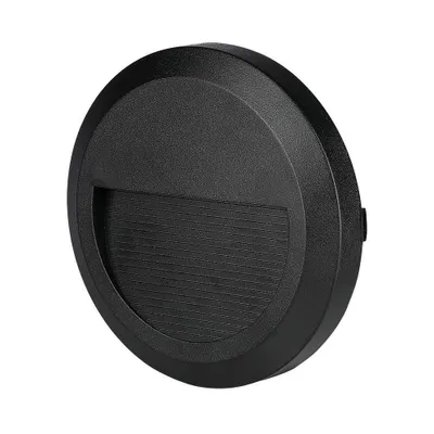 Obrázok produktu pre LED Solution Čierne LED schodiskové svietidlo okrúhle 2W IP65 Farba svetla: Teplá biela 211317