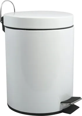 Image de Poubelle 5 litres inox-polypropylène blanc