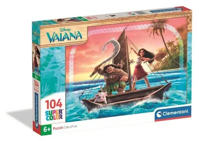 Image de Clementoni Vaiana Puzzle 104 Pièces Super Color, Puzzle Enfant, Dès 6 Ans, Dimensions 38x27 cm