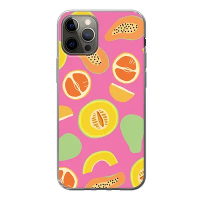 Produktbild von MuchoWow® Handyhülle Schutzhülle Hülle für iPhone 13 Pro Obst - Muster - Rosa Silikon Softcase Handy Hülle - Handy-Tasche