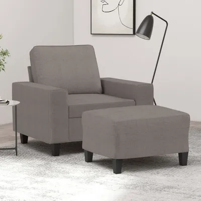 Obrázek produktu pro Maison Exclusive – křeslo s podnožkou, barva taupe, 60 cm, látkové