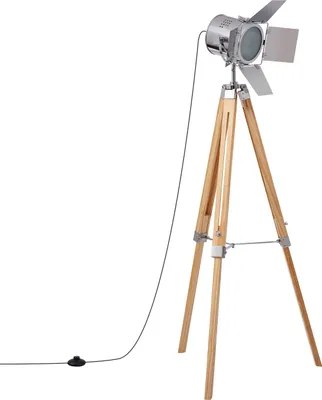 Produktbild von Stehlampe Holz und Metall Bioscop Silbern