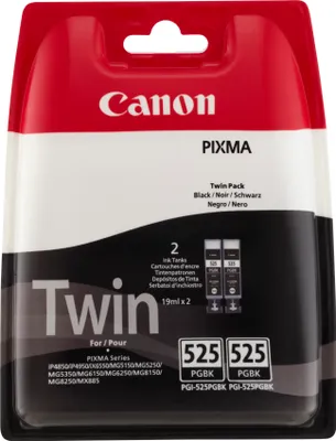 Image de Cartouche d'encre Canon PGI-525PGBK noire, pack de deux