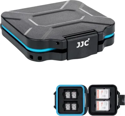 Image de JJC Housse pour cartes mémoire 4 SD 8 Micro SD Organisateur de cartes antichoc et résistant à l'eau