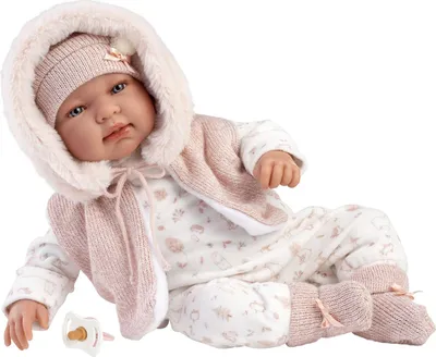 Zdjęcie produktu dla RAPPA Llorens 84486 NEW BORN - realistyczna lalka niemowlęca z dźwiękami i materiałowym korpusem - 44 cm