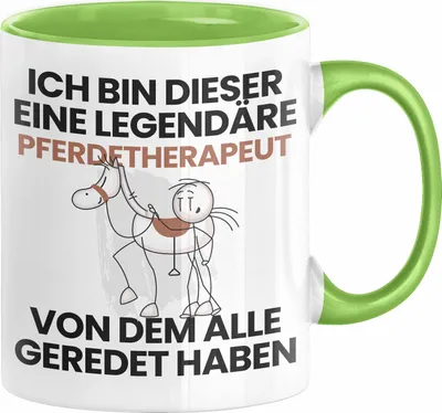 Produktbild von Pferdetherapeut Geschenk Tasse Lustige Geschenkidee Geburtstag für Pferdetherapeut Ich Bin Dieser Legendäre Pferdetherapeut Von Dem Alle Geredet Haben Kaffee-Becher (Grün)