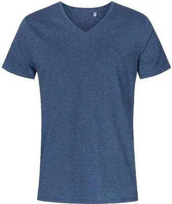 Obrázek produktu pro X.O by Promodoro 1425 | Pánské tričko s výstřihem do V, česaná bavlna - barva: Heather Navy - velikost: L