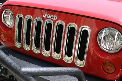 Obrázek produktu pro Kryty mřížky chladiče chromované vložky mřížky Jeep Wrangler JK 07-